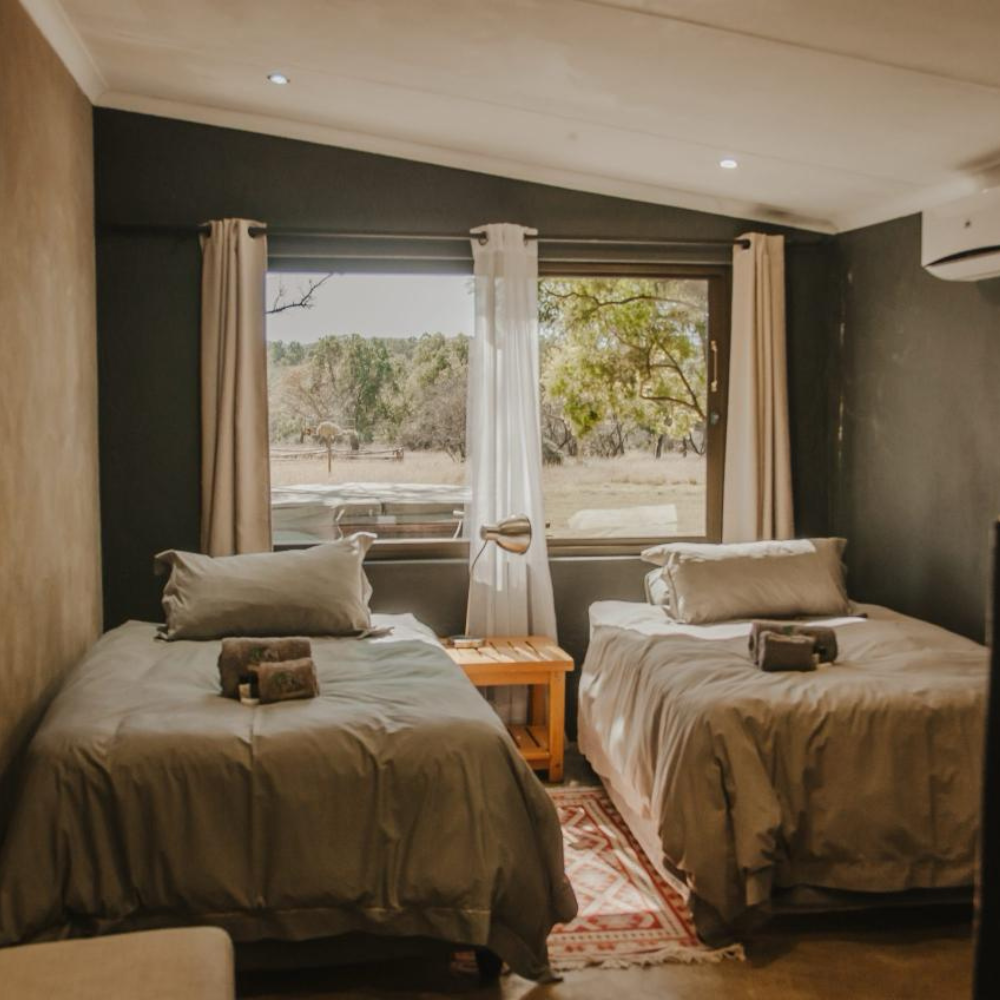Waterberg twin bedroom with large window
